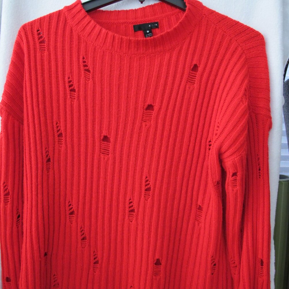 Aqua Distressed Sweater - S